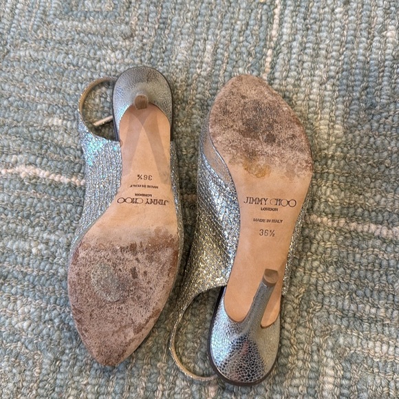 Jimmy Choo Sparkly Silver Heels - Picture 8 of 15